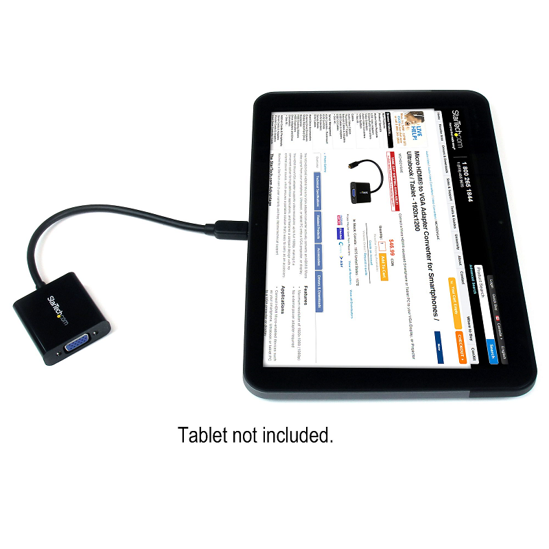 StarTech MCHD2VGAE2 Micro HDMI to VGA Adapter Converter